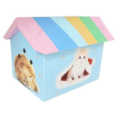 Custom  cardboard cat house with colorful printing